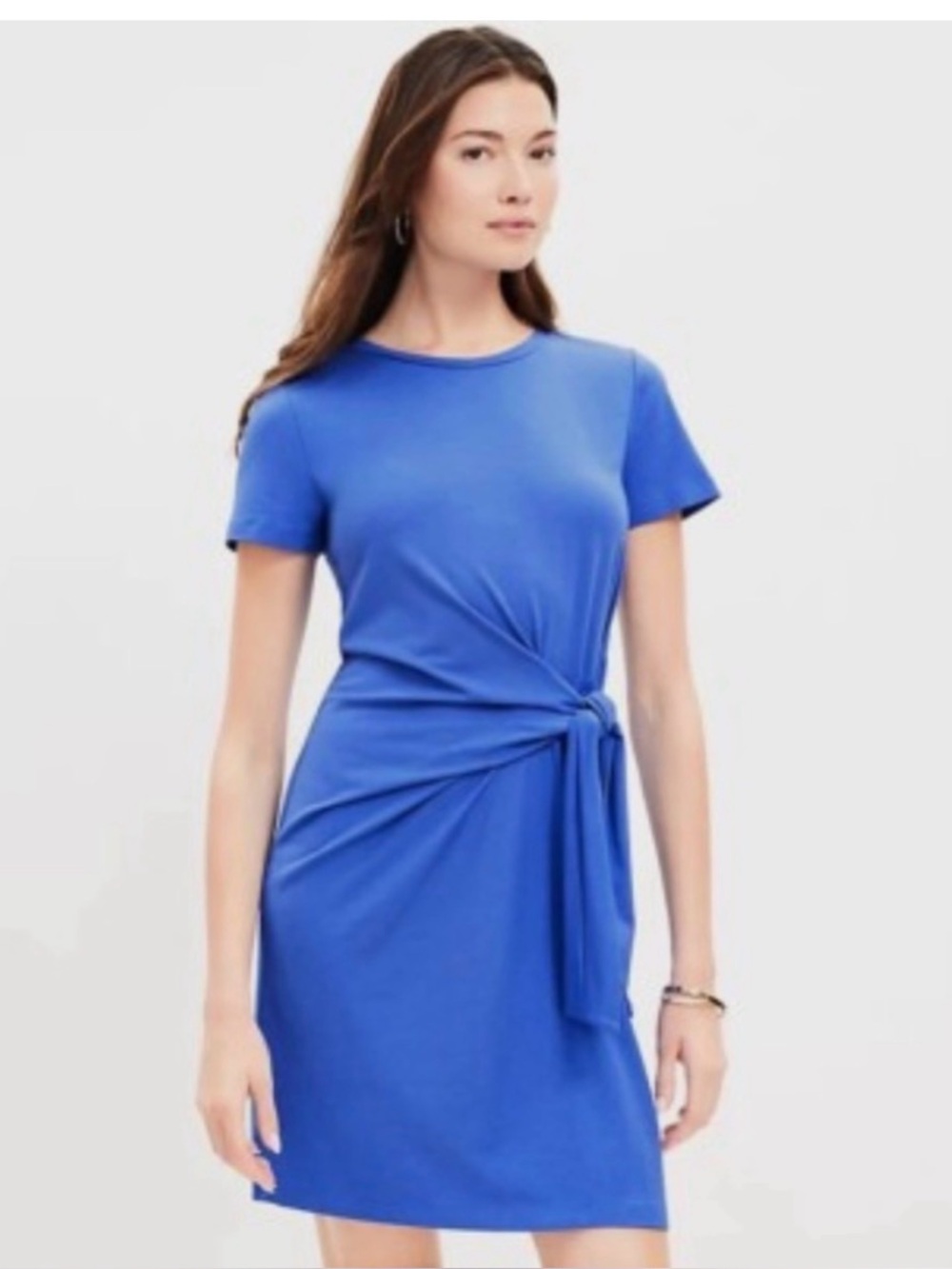 Loft petite side-tie blue dress
